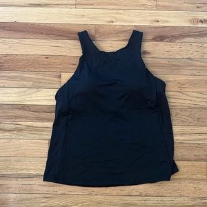 Athleta Womens black tank top size medium with built in bra